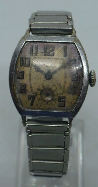 Vintage Art Deco Bulova 15 Jewel Model 10al Wristwatch Runs Well