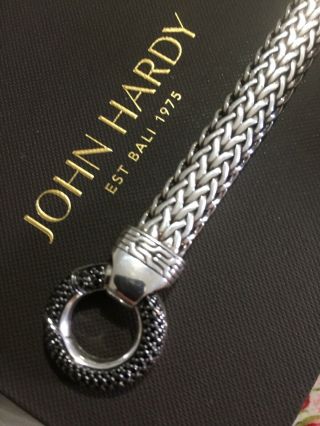 John Hardy Thickest Classic Link JH Makes.  Unique Black Sapphire Clasp.  Rare. 6