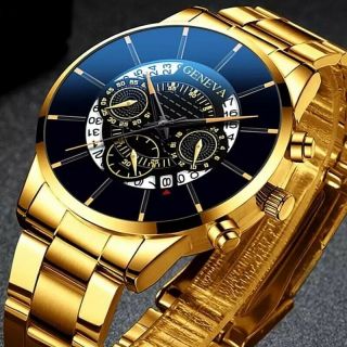 2020 Fashion Mens Watch Quartz Classic Black Wristwatch Steel Belt Luxury Calend