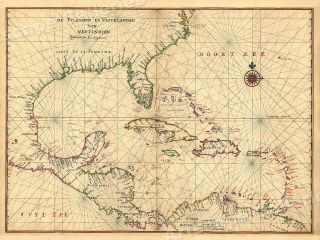 1639 “islands And Mainland Of The West Indies” Vintage Style America Map - 20x28