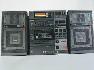 Sony Fh - 7 Mk - 2 Stereo System W/speakers - Rare Vintage - Made In Japan