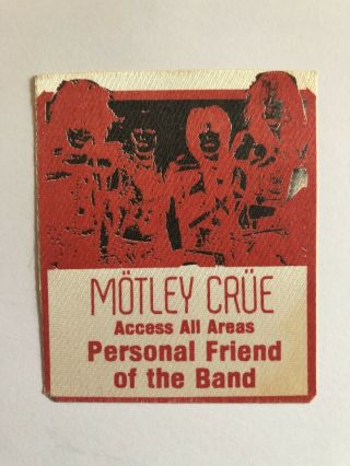 Rare Reprint Backstage Pass Motley Crue 1983.  Heavy Metal Punk Glam Rock N Roll