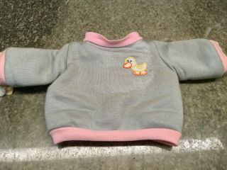 Vintage Cabbage Patch Kids CPK Outfit Sweat Suit Grey Pink Trim Duck 3