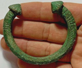 Circa 900 - 1100 Ad Ancient Viking Norse Bronze Bracelet 74mm