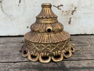 Antique Vintage Brass Fancy Lamp Base Light Part Restore
