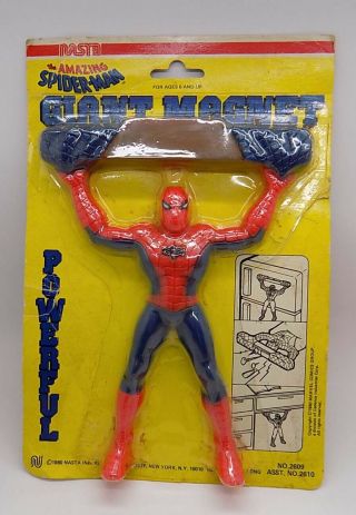 Vintage Spider - Man Giant Magnet Marvel Avenger Rare Moc 1980 80 