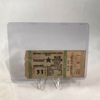Blue Oyster Cult Foghat Kansas City Mo Concert Ticket Stub Rare Vtg Oct 31 1981