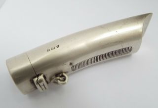 V Rare English Antique 1902 Solid Silver Combination Vesta Case & Whistle