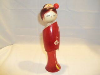 Vintage Japanese Kokeshi Wooden Doll Hand Carved Toy Figurine 8.  5 " Collectible