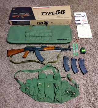 Rare Real Sword Type - 56 Airsoft Rifle Aeg With Accessories - Read