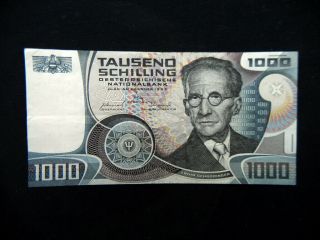 1983 Austria Rare Banknote 1000 Schilling Xf