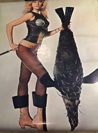 BARBARELLA JANE FONDA Vintage 1968 Recalled Personality poster 29x43 RARE 5
