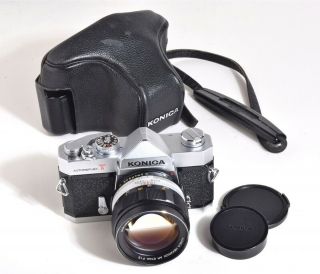 Rare Konica Hexanon Ar 57mm F/ 1.  2 Lens & Autoreflex T Camera