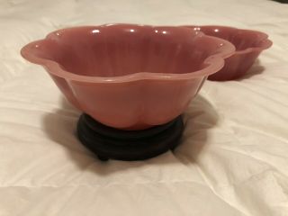 Rare Antique Chinese Peking Glass Bowls (set Of 2)