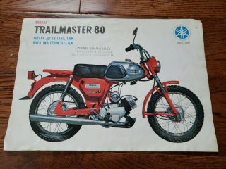 Vintage Yamaha Sales Brochure Advertisment For Trailmaster Yg 1 - T 80cc