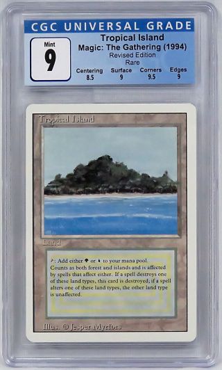 Magic The Gathering Mtg 1994 Revised Edition Tropical Island Card Graded Cgc 9