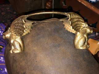 Vintage Brass Winged Bats Art Nouveau Rare Bowl Stand Bowl Not