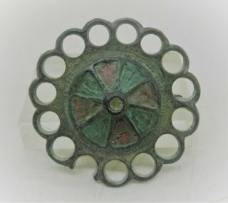 Detector Finds Ancient Roman Enamelled Bronze Military Disc Brooch