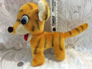 Vtg Stuffed Toy 60s Tiger Made In Japan Cute Old