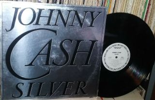 Johnny Cash Rare Dj White Label Promo " Johnny Cash Silver " Columbia 36086