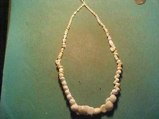 String Of Authentic Ancient Egyptian Stone Coral And Shell Beads