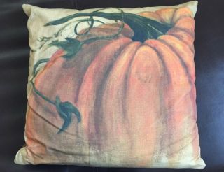 Pottery Barn Painted Pumpkin Pillow Cover Rare & Hard To Find