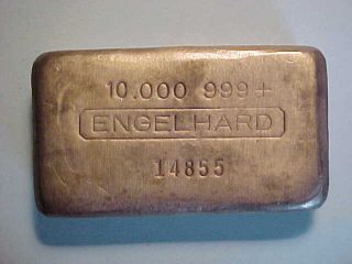 Vintage Engelhard 10 Oz 999 Silver Bar Low 5 Digit Serial Number Rare