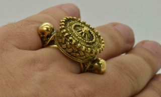 Rare Georgian 18k gold plated silver MEMENTO MORI SKULL poison ring c1790 ' s 4