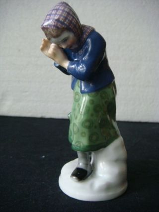 Rrr Rare Antique Meissen Porcelain Woman Figurine