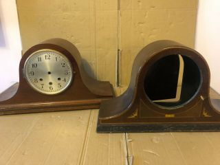 2 X Vintage Wooden Mantel Clock Casing,  One With Dial,  Glass & Bezel