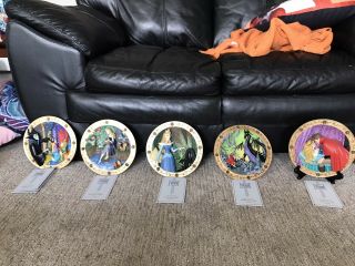Disney Sleeping Beauty 3d Plates Complete Set Of 5 Numbered Rare