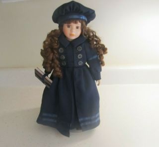 School Girl Collector Doll Porcelain & Cloth Cathay 16 "