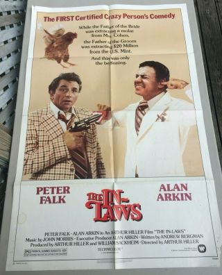 1979 Vintage Movie Poster The In Laws Peter Falk Alan Arkin Rare 27x41