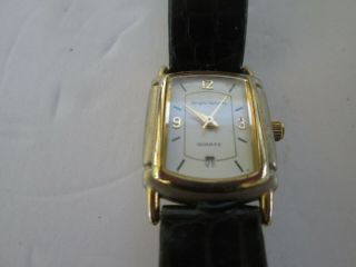Vintage Sergio Valente Men’s Quartz Watch W Calendar Repair Or Restoration 5419