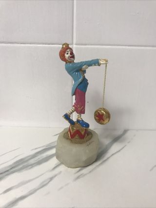 Rare Ron Lee Clown Yo - Yo 24k Limited Edition Hand Painted Signed 