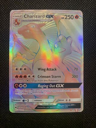 Pokemon - Burning Shadows Charizard Gx Rainbow Rare 150/147