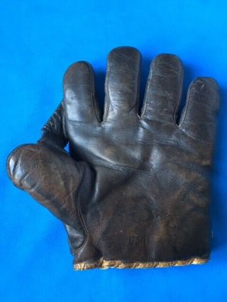 AWESOME vintage 1910s black leather Diamond brand glove,  ex cond antique RARE 2