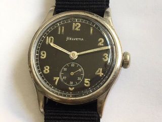 Rare German Military Watch Helvetia,  Stamp Dh,  1940s