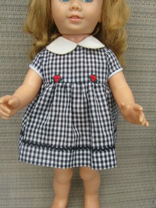 Black Gingham Dress Fits Vintage 20 Inch Chatty Cathy Doll Made By Magsrags
