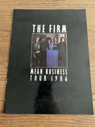 The Firm Mean Business 1986 Tour Jimmy Page Concert Program & Rare