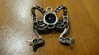 RARE VINTAGE STERLING SILVER PENDANT WITH DIAMONDS AND SAPPHIRE 5