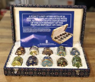Miniature Enamel Chinese Cloisonne Jars Limited Edition St James’s House Conpany