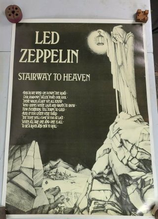 Vintage 90 " S Led Zeppelin Stairway To Heaven Music Poster 24x36 "