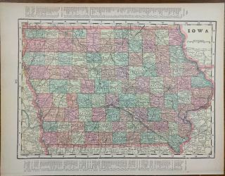 Vintage 1900 Iowa Atlas Map 14 " X11 " Old Antique Des Moines Sioux City