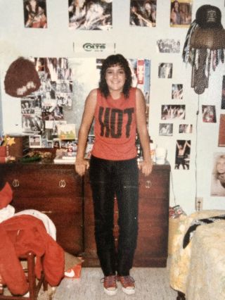 1985 Young Teen Girl Parachute Pants 80’s Hair Converse Rock Metal Photos Wall