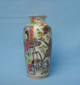 Very Fine Unusual Antique Chinese Small Canton Famille Rose Porcelain Vase 2