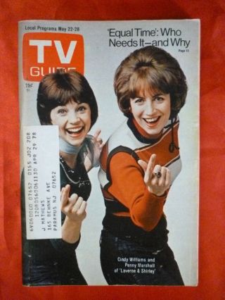 York Metro May22 Tv Guide 1976 Laverne Shirley Penny Marshall Cindy Williams