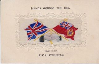 Stevengraph Silk Picture Postcard Rms Virginian Ships Rare