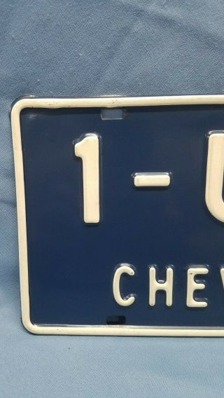 Very Rare Vintage Chevrolet Dealer 1 - USA Steel License Plate Tag 1960 ' s 2