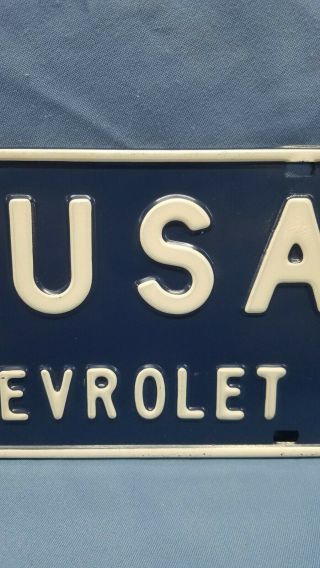 Very Rare Vintage Chevrolet Dealer 1 - USA Steel License Plate Tag 1960 ' s 3